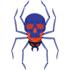 skeleton ghost spider to go trick or treating cartoon character png file.