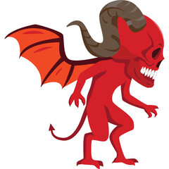 devil in halloween fancy to go trick or treating cartoon character png file.