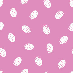 Cute doodle strawberry art seamless pattern