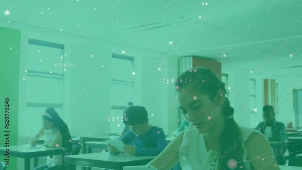 Poster animation of data processing over diverse students using tablets
