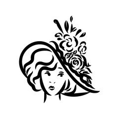 vintage illustration with beautiful fashion girl retro fashion vector