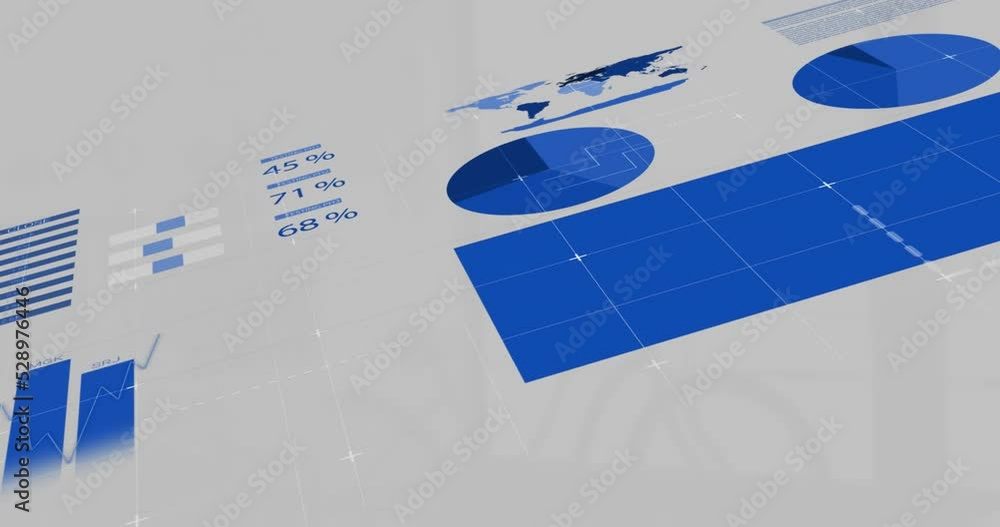 Poster animation of data processing on white background
