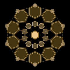 Business ecosystem organisation hexagone diagram scheme template - 528976856