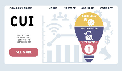 CUI - controlled unclassified information acronym. business concept background. vector illustration concept with keywords and icons. lettering illustration with icons for web banner, flyer, landing