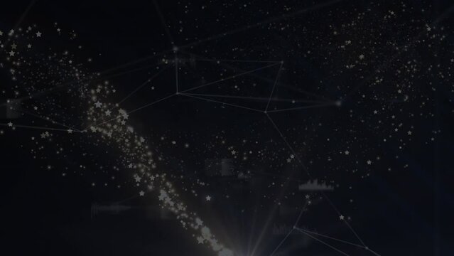 Animation of network of connections over stars