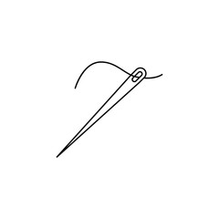  Needle icon in line style icon, isolated on white background
