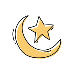 islamic ramadan doodle decoration