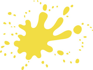 黄色いペンキが飛び散るイラスト　
