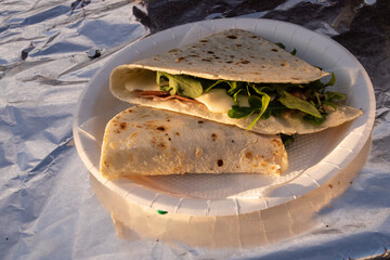 Piadina with ham