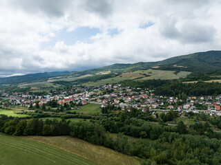 Fototapeta na wymiar Aerial view of the village of Helcmanovce in Slovakia