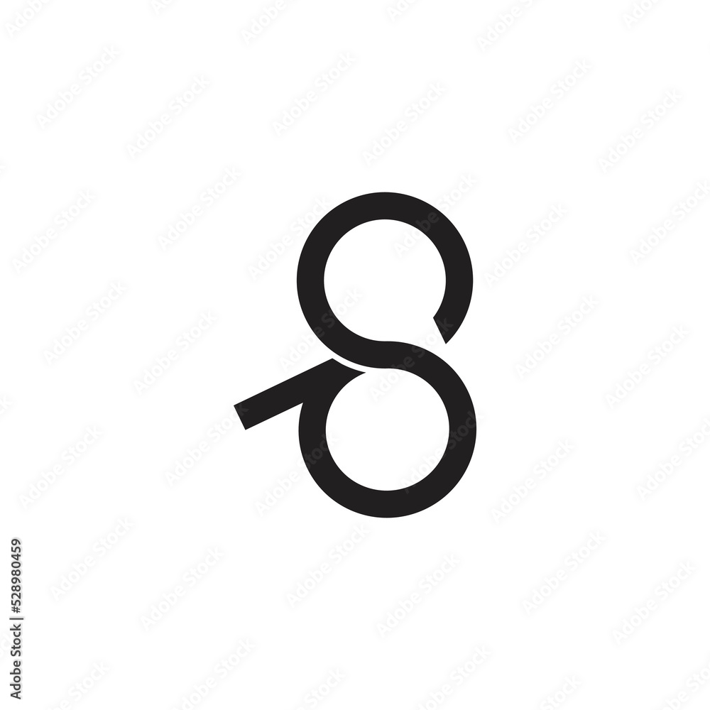 Poster letter sp loop geometric line linked logo vector