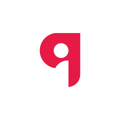 letter iq simple negative space logo vector - obrazy, fototapety, plakaty