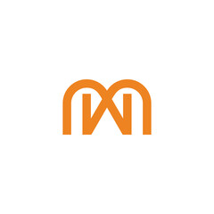 letter mw linked geometric logo vector