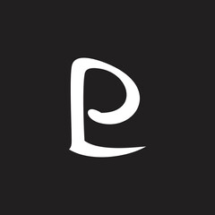 letter pl linked curves design logo vector