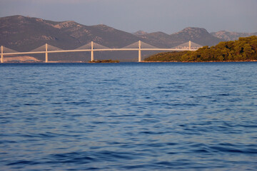 New modern bridge on Peljesac peninsula, connecting southeastern Croatian semi-exclave to the rest of the country.