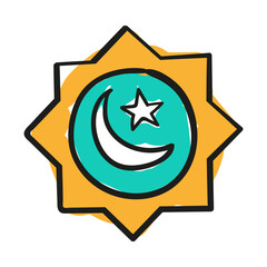islamic ramadan doodle decoration