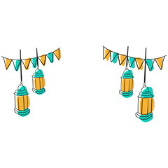 islamic ramadan doodle decoration