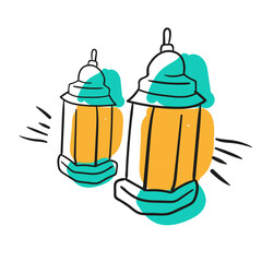 islamic ramadan doodle decoration