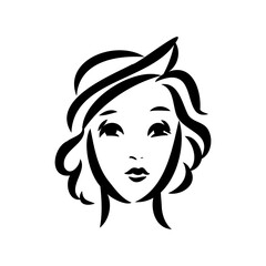 vintage illustration with beautiful fashion girl retro fashion vector