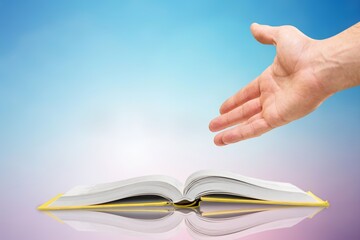 A books over light background. Education, self-learning, book swap, hobby, relax time
