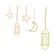 islamic ramadan doodle decoration
