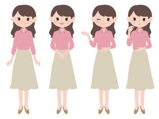 オフィスカジュアルの女性・セット