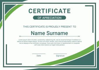 Certificate template with green flat design