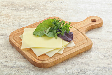 Sliced goat cheese for breakfast