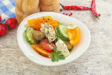 Greek salad with feta cheese