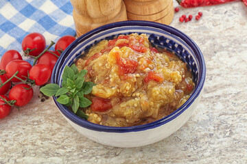 Caucasian Mangal salad with baked vegetables