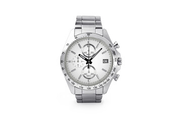 Luxury watch isolated on white background. With clipping path for artwork or design. White and...