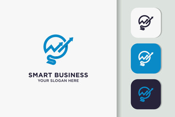 graphic bulb concept for smart business grow, accounting finance logo design