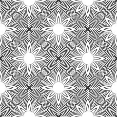 Abstract Seamless Decorative Geometric Floral Pattern.