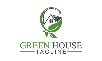 green house logo vector illustration template design