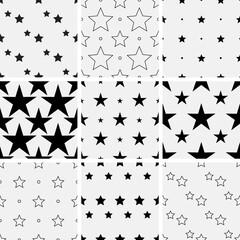 Set of seamless star patterns.