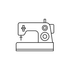 Sewing machine icon in line style icon, isolated on white background