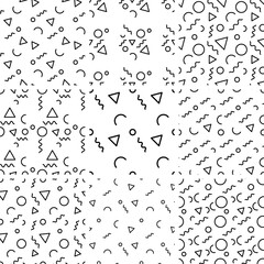 A set of 9 seamless geometric patterns.