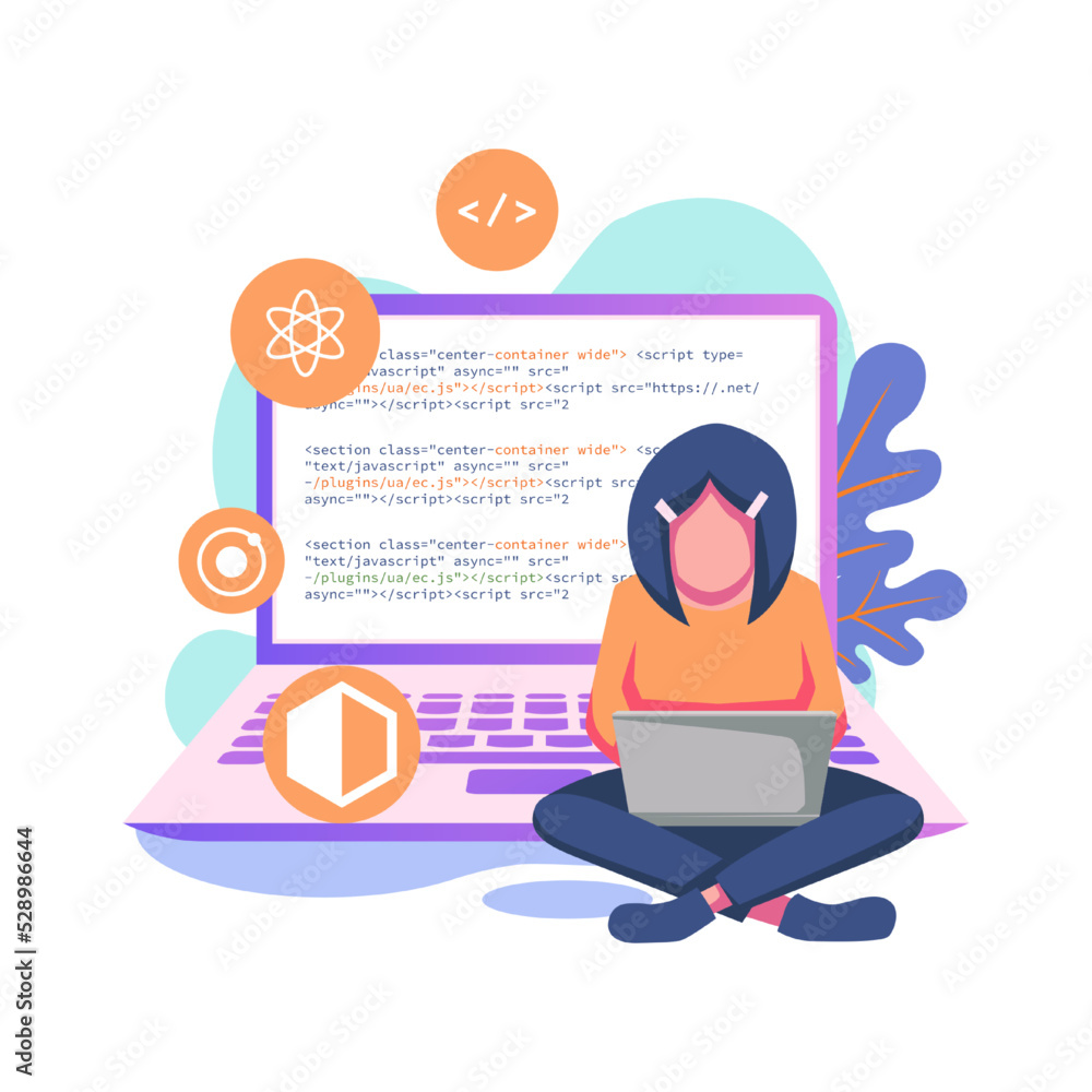 Poster crossplatform framework flat style illustration design