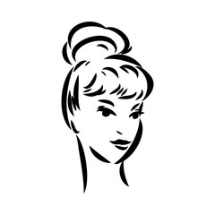 vintage illustration with beautiful fashion girl retro fashion vector