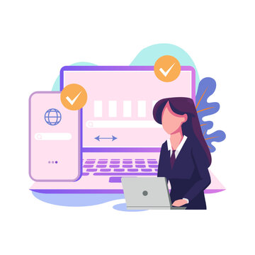 Cross browser compatibility flat style illustration vector design