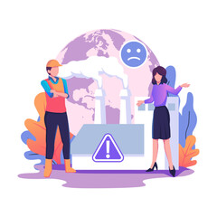 Pollution of the planet emission of harmful substances into the environment working factories
