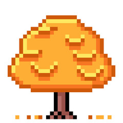 Fototapeta premium Pixel illustration of a tree in Autumn