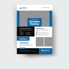 Real estate flyer design template. creative and clean real estate flyer