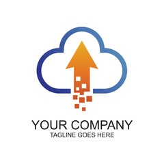 Cloud and Arrow Technology Logo Vector