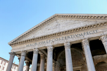 Naklejka premium The Pantheon, ancient Roman building located in the Pigna district in the historic center of Rome, Italy