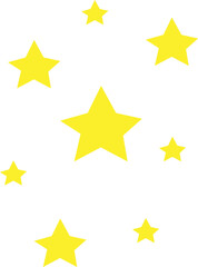 Yellow stars pattern. Simple shining sky print