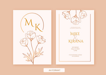 beautiful classy and minimalist wedding invitation