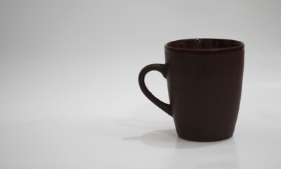 Coffee tea brown ceramic cup mock up image