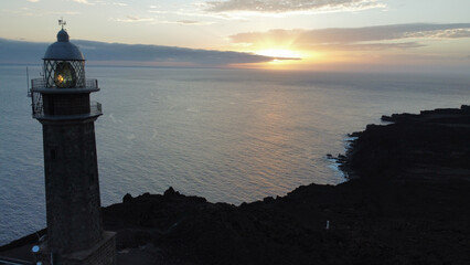 orchilla lighthouse at sunset in El Hierro