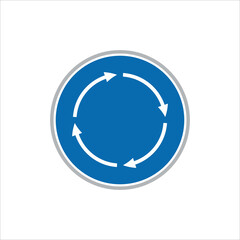 Roundabout vector, Road sign vector